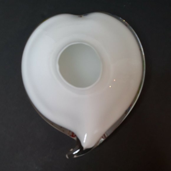 HEART Glass Paperweight Love White Clear Colorful Confetti Abstract Gold - Picture 7 of 7